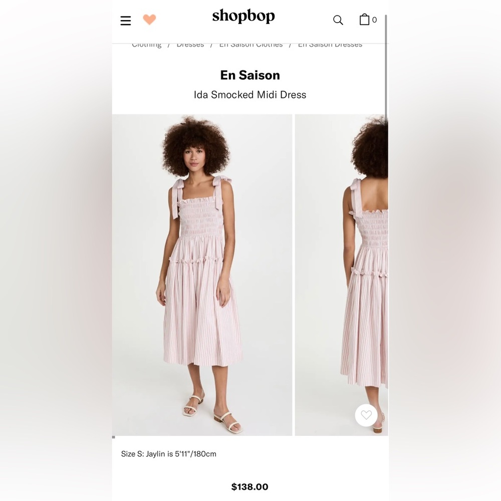 En Saison Ida Smocked Midi Dress